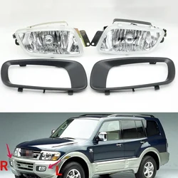 Front Bumper Fog Light Lamp Foglight Bezel Frame Shell Cover For Mitsubishi Pajero Montero V73 V75 V76 V77 V78 2000-2003