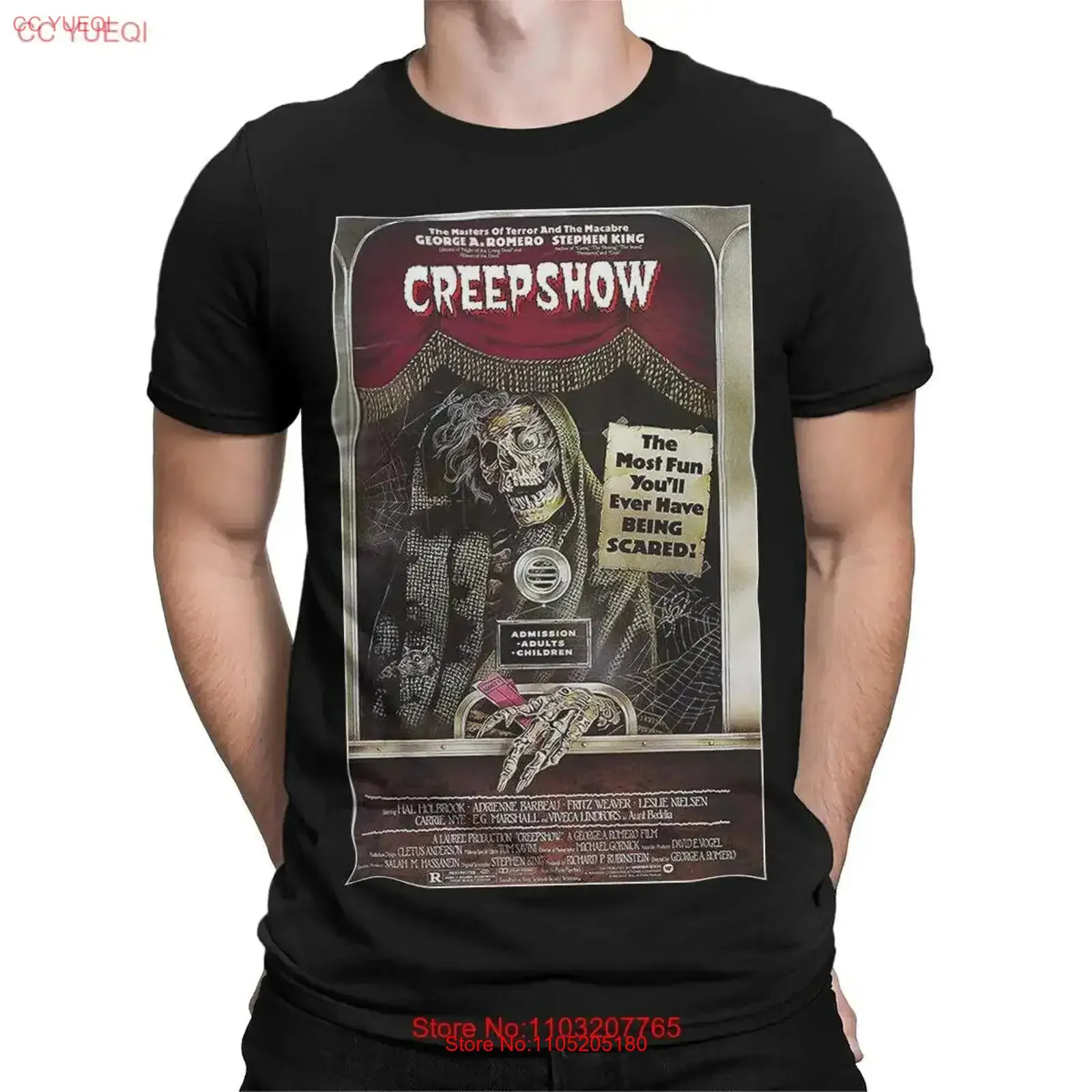 

Creepshow Хэллоуин постер фильма футболка ретро классический ужас 2 HMP винтажная стираная растянутая универсальная удобная повседневная футболка