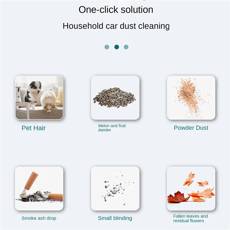 مكنسة كهربائية للسيارة، 7000 باسكال/120 وات، مكنسة كهربائية صغيرة محمولة قابلة للفصل للسيارة مع مصباح يدوي LED أسود