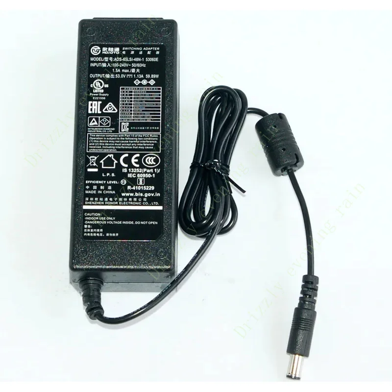 Genuine FOR HOIOTO ADS-65LSI-48N-1 53060E AC Switching Adapter Charger  Dahua Video Recorder Power Supply 53V 1.13A 60W