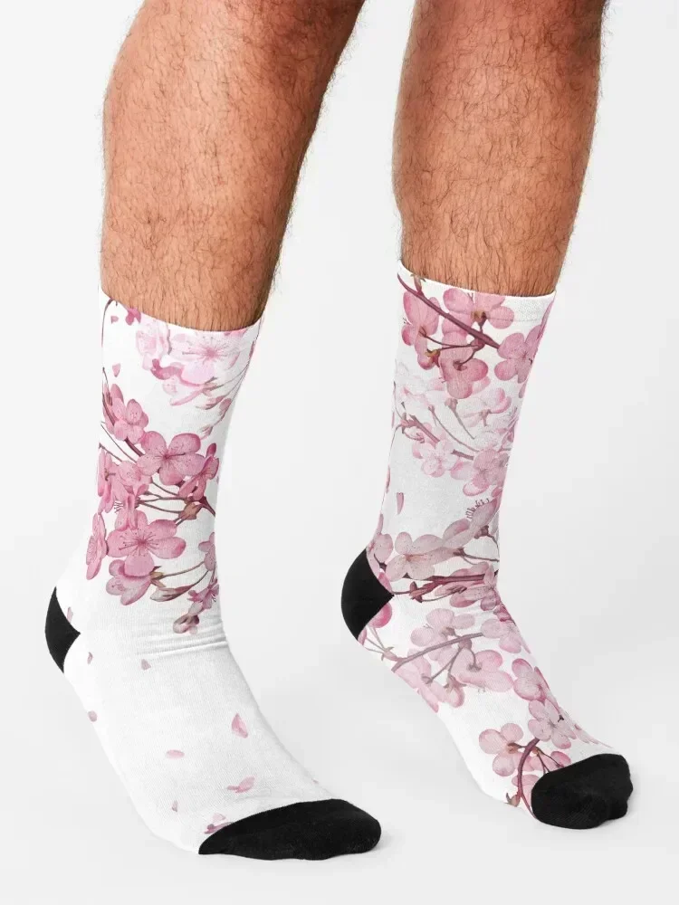 جوارب ساكورا تشيري بلوسوم هدية لركوب الدراجات، جوارب مضادة للانزلاق للسيدات والرجال