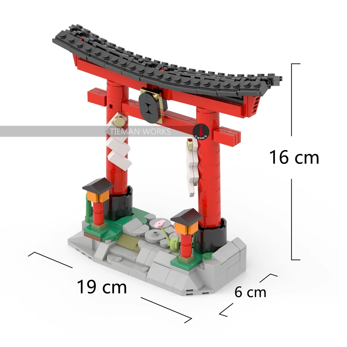 日本神社鳥居ビルディングブロックアクションフィギュアおもちゃ 