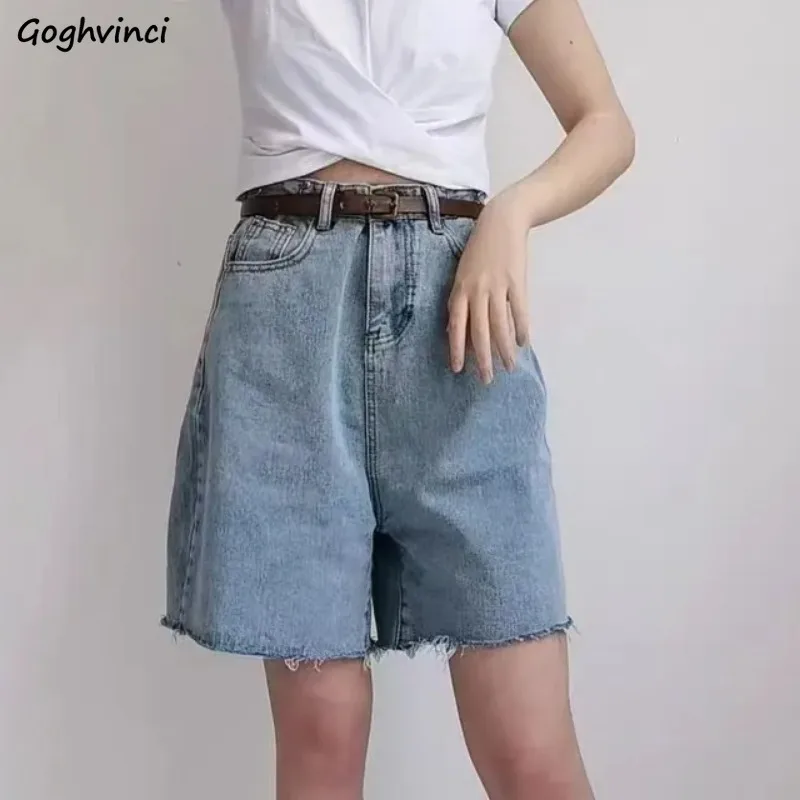 

Denim Shorts Women Fur-lined Design Wide Leg Chic Streetwear All-match Korean Fashion Popular Students Summer Trendy Ins Classic