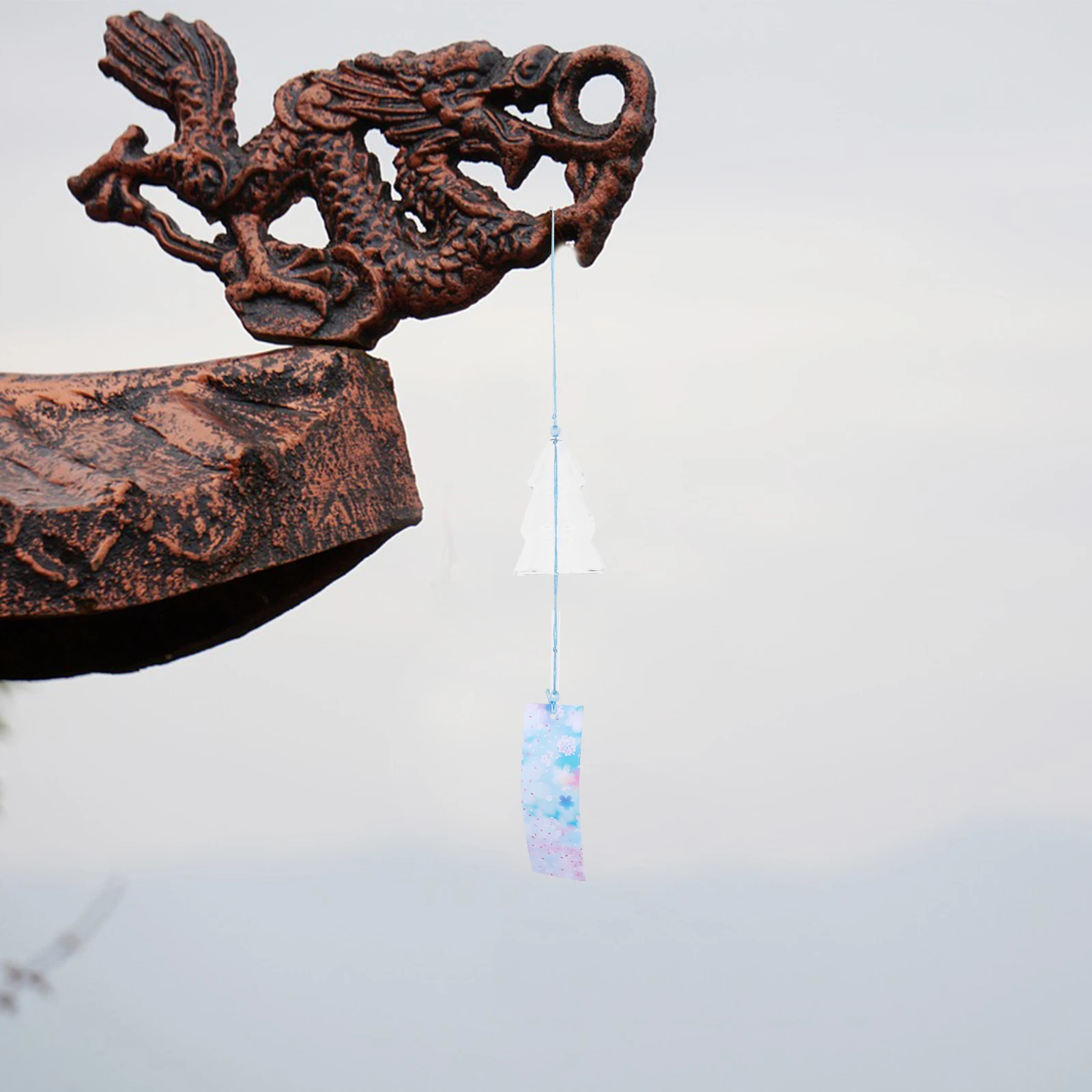 

2Pcs Glass Wind Chime Pendant Creative Home Decor Item Retro Style Hanging Bell for Bedroom Window Garden Use Garden Pendants