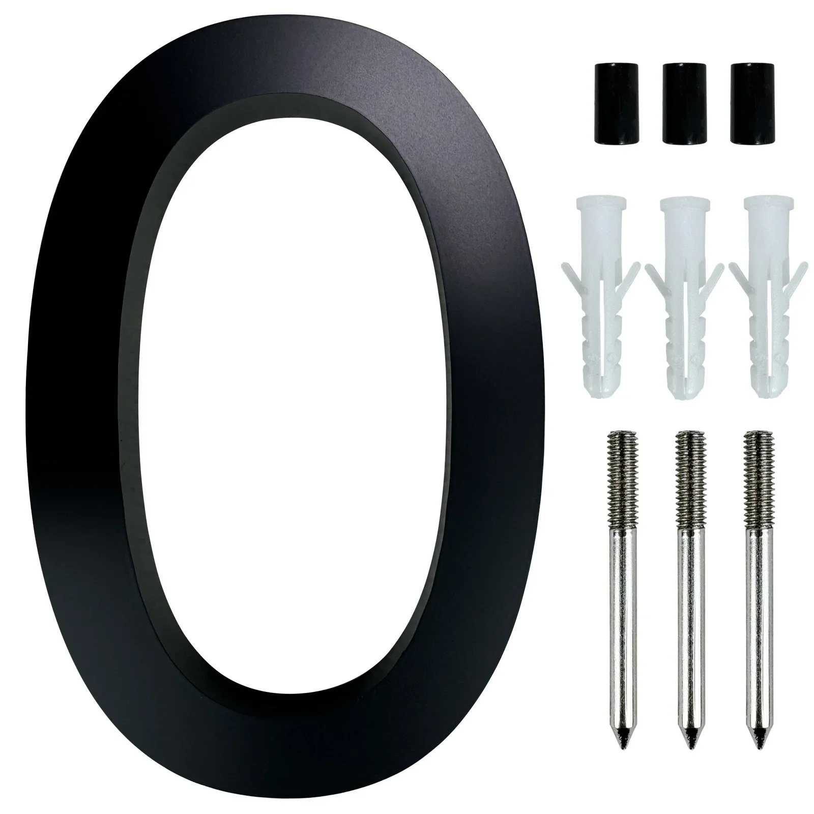 30 cm groot huisnummer voor buiten - 12 inch modern zwart zwevend adresbordnummer voor brievenbus/straat/garage/poort/appartement