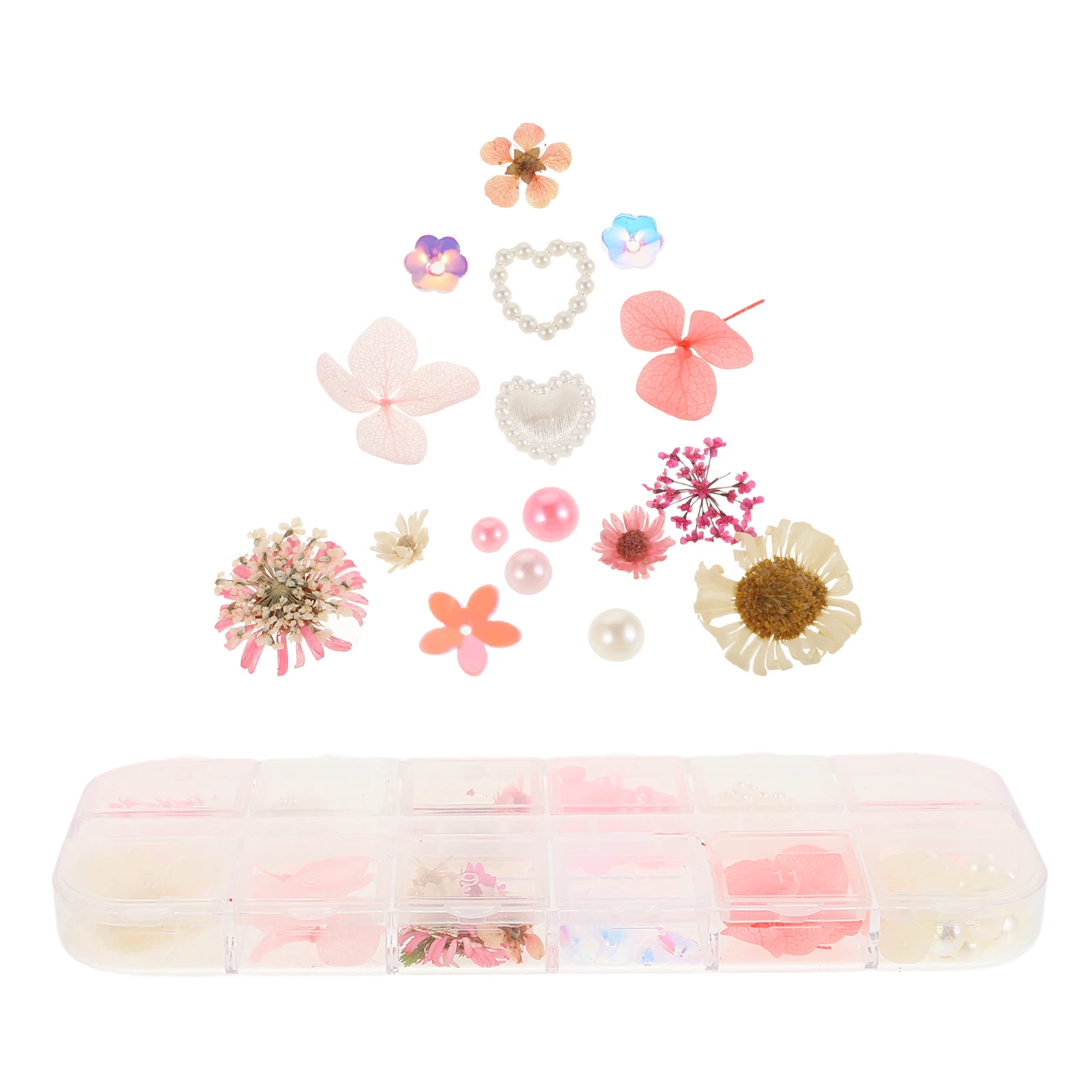 

Flower Nail Charms Dried Floral Face Jewels DIY Makeup Decor for Stage Photography Women Girls Fashionable Nail and Facial Charm