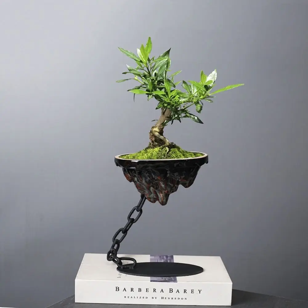 Ornament Modern Bonsai Pot Hanging Iron Succulent Planter Pot Corrosion Resistance Fashion Rockery