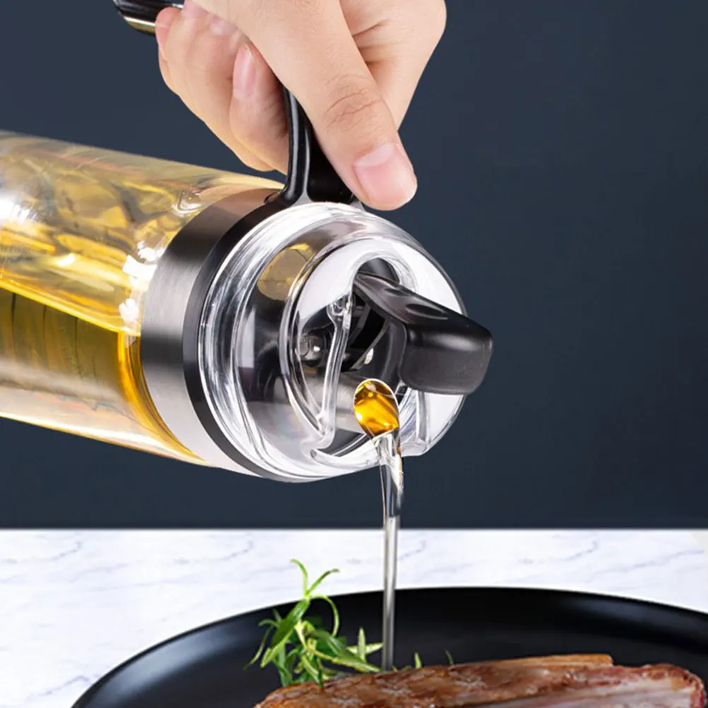 

1Pcs Large Capacity Automatic Opening Closing Kitchen Oil Bottle Multipurpose Oil Pot Food Grade Leakproof Container