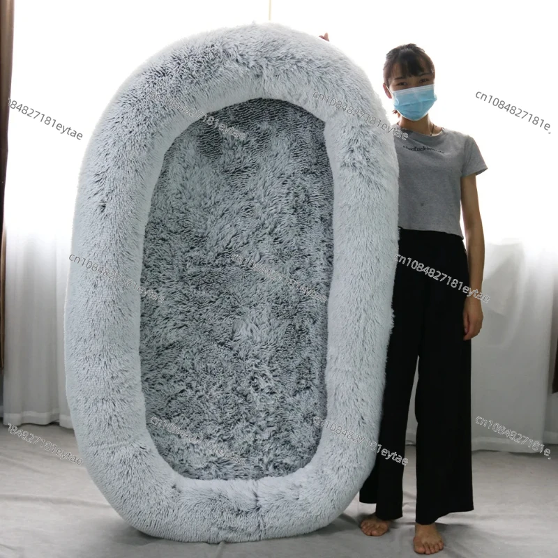 185cm safety Human dog bed Big Popular Waterproof large One-person Sofa Adult Round Long Plush pet Bed pet cat nest