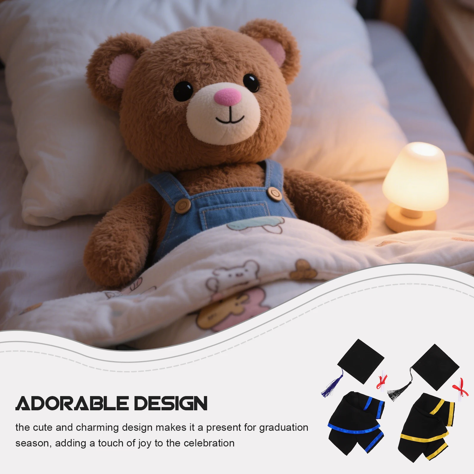 مجموعتان من إكسسوارات دب التخرج، مادة مريحة وناعمة، موضوع فريد من نوعه، هدية احتفال لا تُنسى، ملحقات التخرج