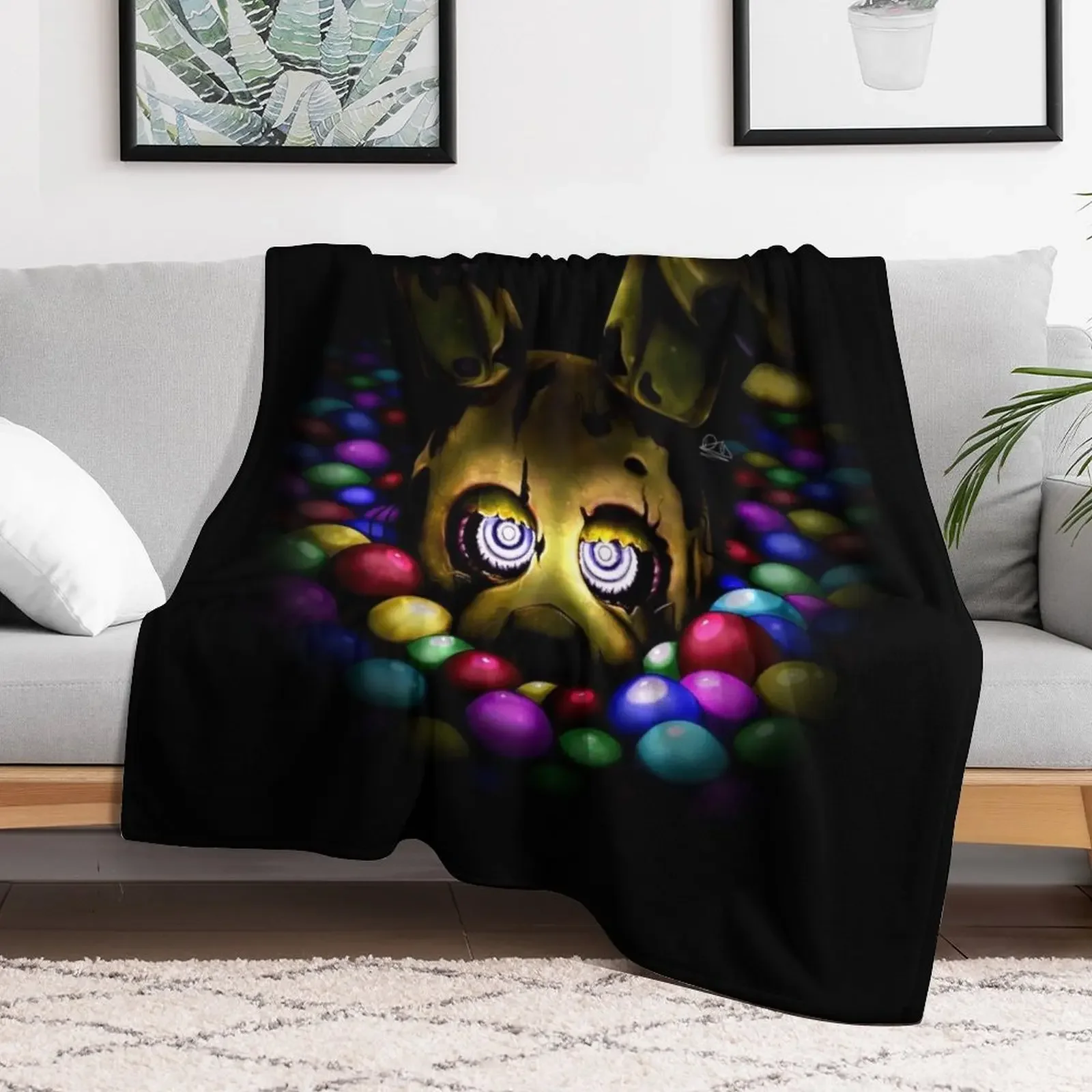 Springtrap - Into The Pit V3 Throw Blanket manga blankets ands Decorative Sofa Hairys Blankets