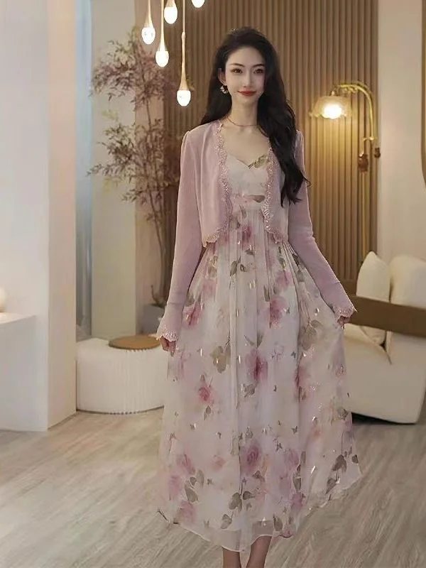 Summer Elegant Gentle Style Strap A-Line Dress Age-Defying Holiday Vibes Korean Version Super Cute Women's Fashion Dress