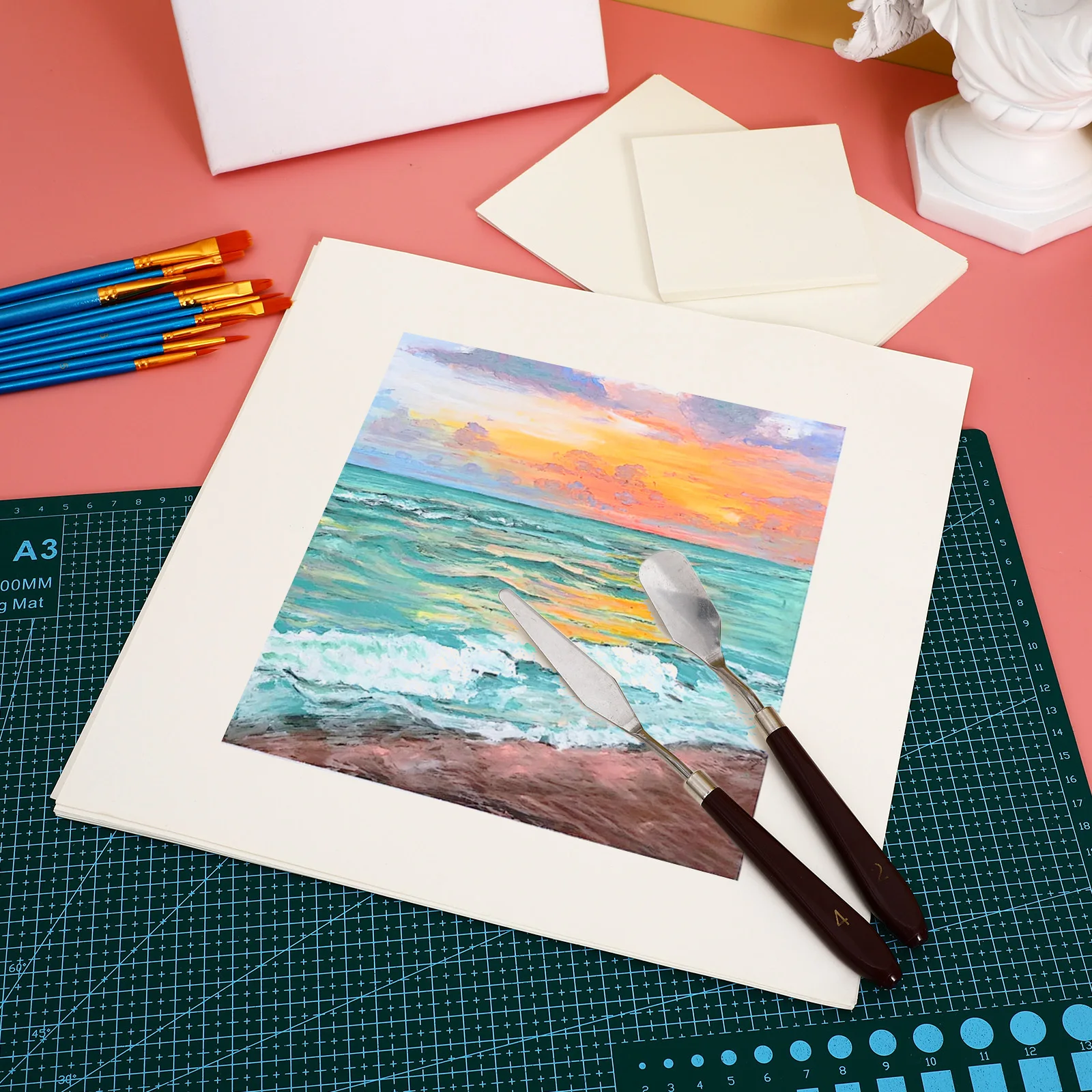 Óleo pastel 55 folhas grossas aquarela esboço para acrílicos pastel desenho pintura suprimentos folhas de lona soltas artista