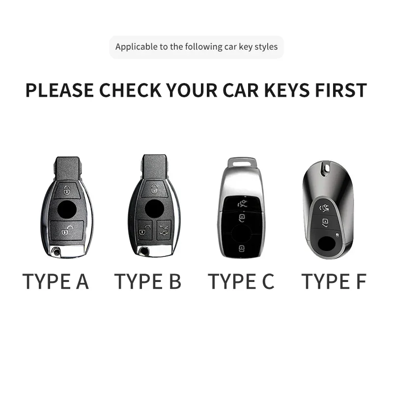 Autoschlüsselhülle für Mercedes Benz A B C E G S Klasse GLS GLA GLK E200 E400 E63 S350 C260 C300 S400 S500 W204 W212 W176 Kering – Detail 1