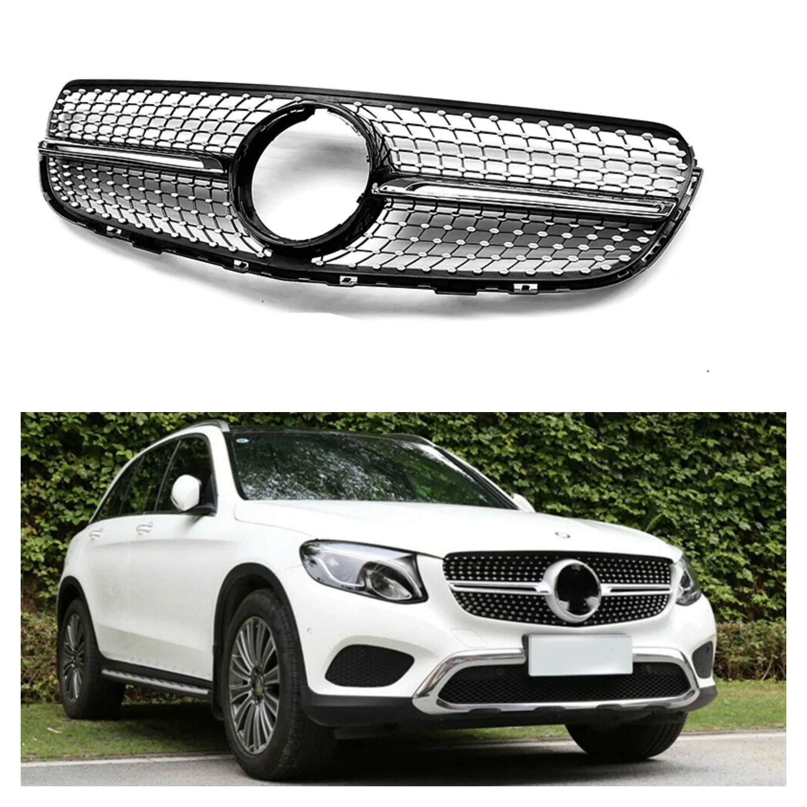 

Передняя решетка бампера для Mercedes Benz GLC W/X253 GLC300 GLC350 2015-2019 Diamond