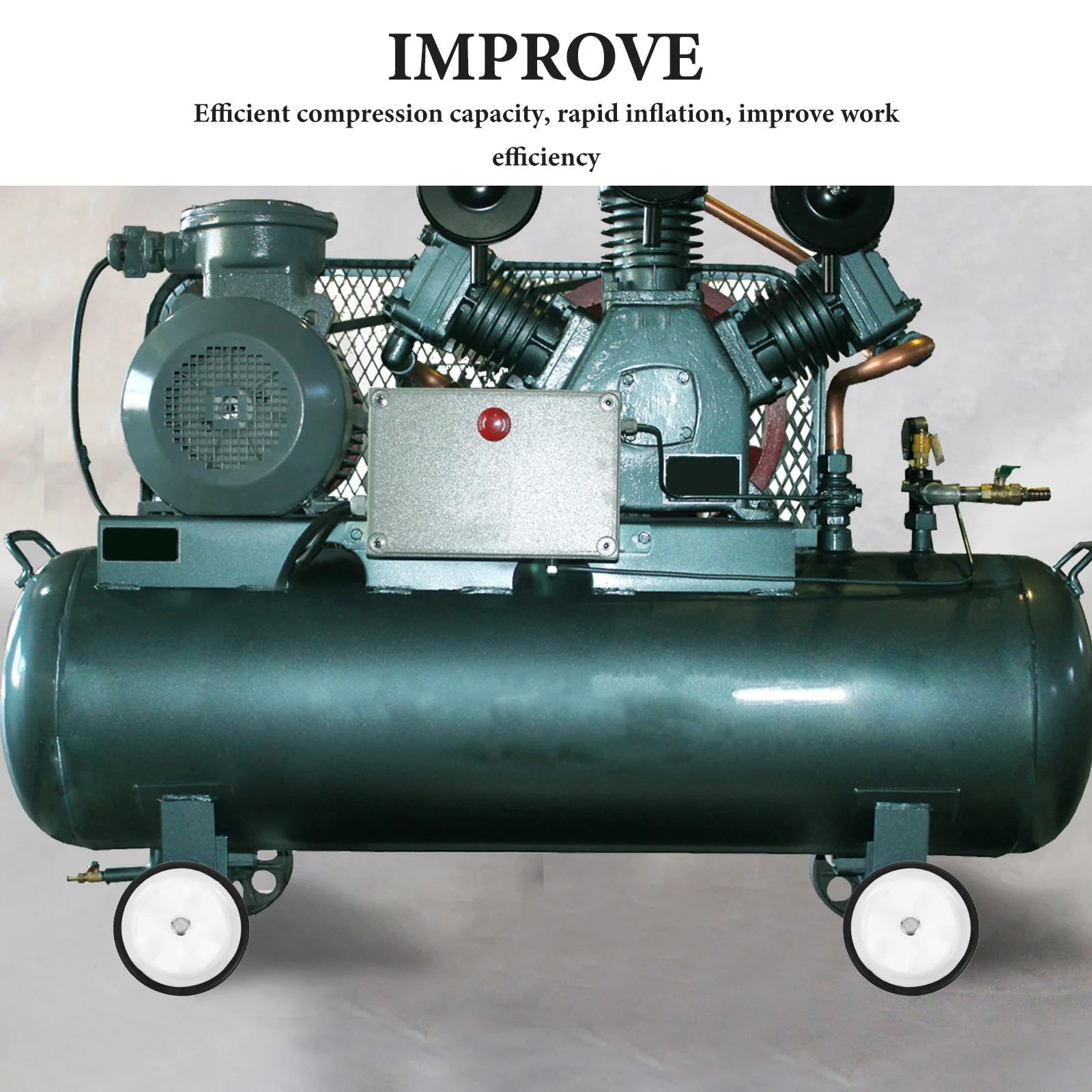 2pcs Air Compressor Wheel Replacement Parts 6 Inch Caster Black Rubber Roller Efficient Practical Versatile Industrial Use