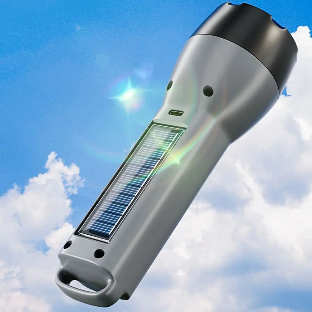 

Waterproof LED Flashlight Rechargeable Solar Powered Charging Torch Energy Saving Portable Outdoor Camping Flashlight