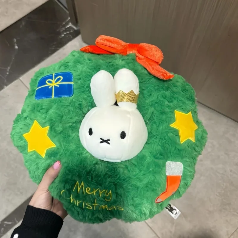 

Новинка в наличии, натуральная рождественская елка Miffy, подушка, венок, плюшевая кукла, набор украшений, праздничное рождественское украшение, игрушка в подарок
