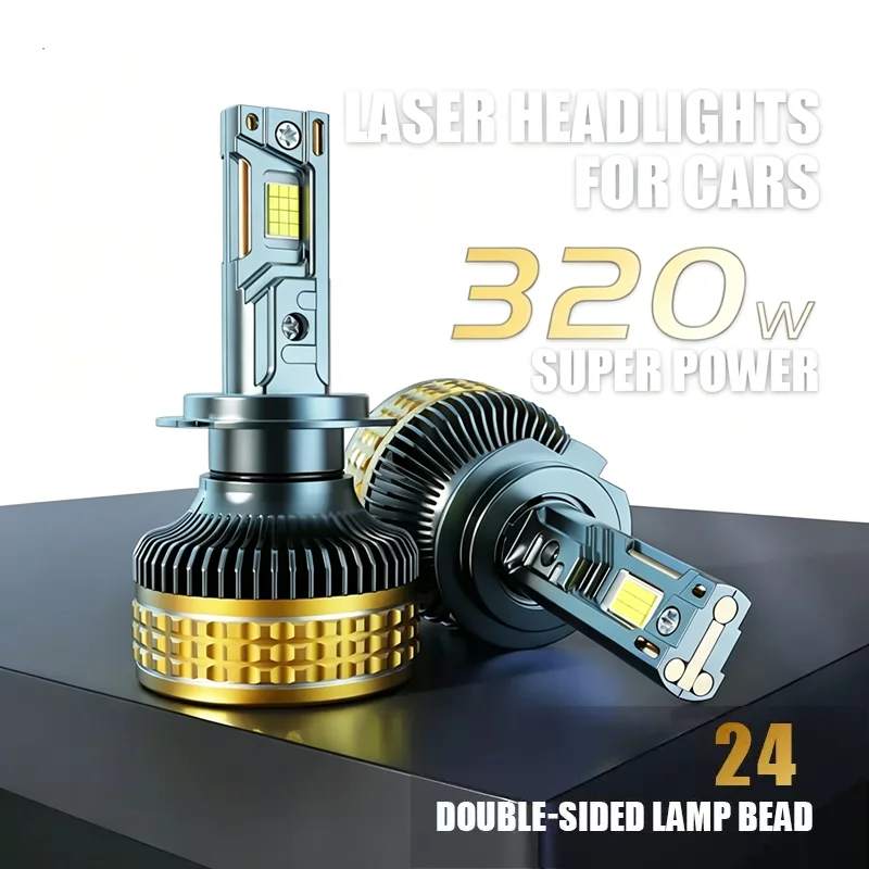 

3 Copper Tubes Canbus 320W H8 H11 HB3 9005 HB4 9006 H1 H9 Bulb Led Lamp 24CSP Car LED Headlight Light