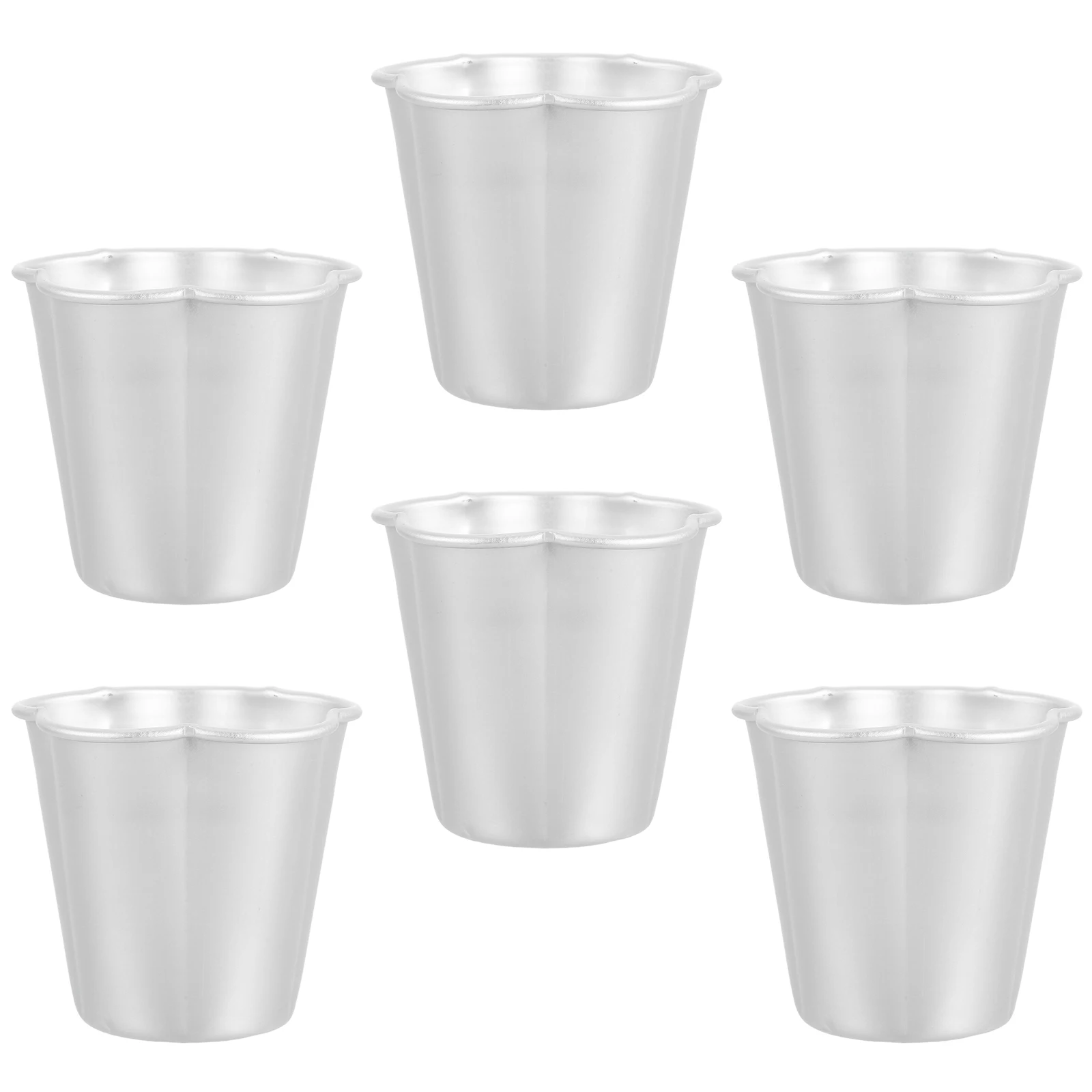 

6Pcs Mini Cake Mold Aluminum Alloy Nonstick Pudding Jelly Tart Cup Baking Pan for Small Desserts Cake Molds for Baking