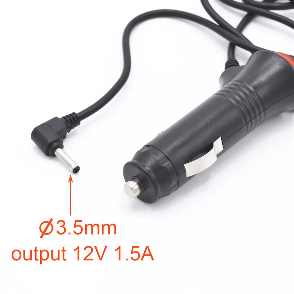 12V 1.5A Diameter Φ3.5mm Port Car Charger For Car Radar Detector DVR Camera GPS, Cable Length 1.2m (3.9ft)