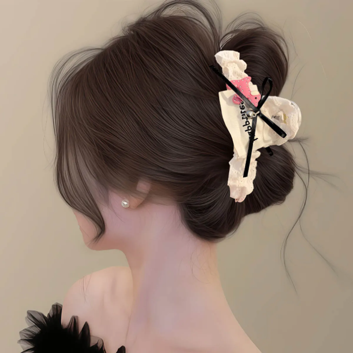 Süße Haarspangen für Mädchen, Spitze, süßer Hund und Herz, Lolita-Schleife, Haarspange für Damen, Haar-Accessoires, Haarspangen, Kopfbedeckung