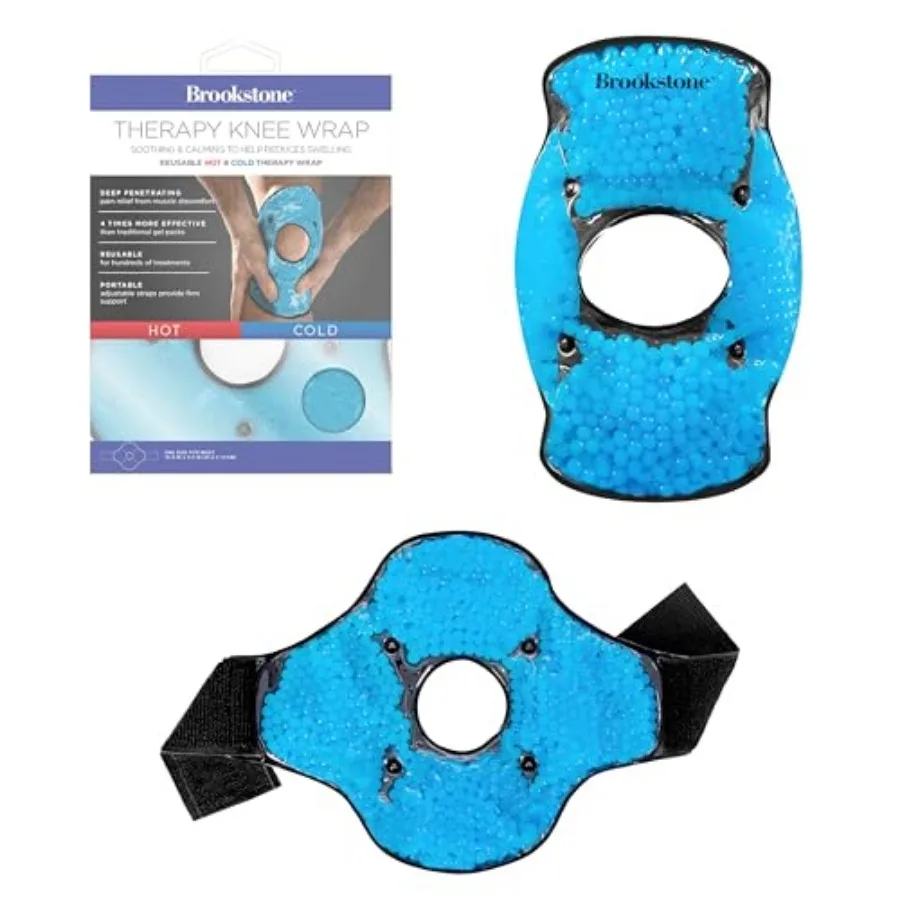 

Knee Ice Pack Wrap with Silica Beads - Hot and Cold Therapy for Pain Relief - Reusable Ice Packs for Knees for Swelling, Injuri