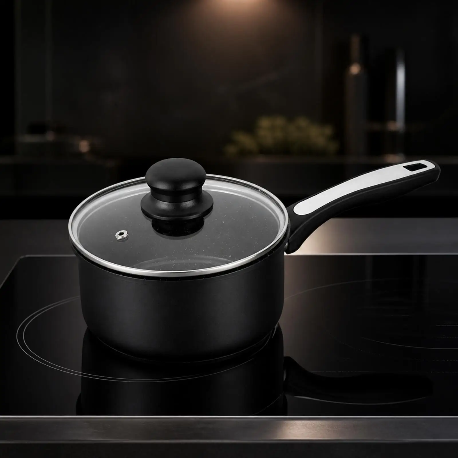 Nonstick Kitchen Pan Ceramic Coating Deep Sided Round Saucepan for Simmering Sauces and Small Meals