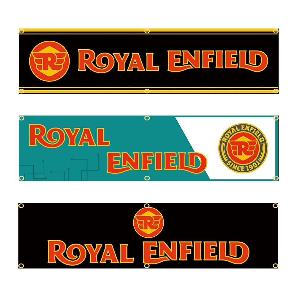 60X240cm Royal Enfields Banner Flag Polyester Printed Garage or Outdoor Decoration Tapestry