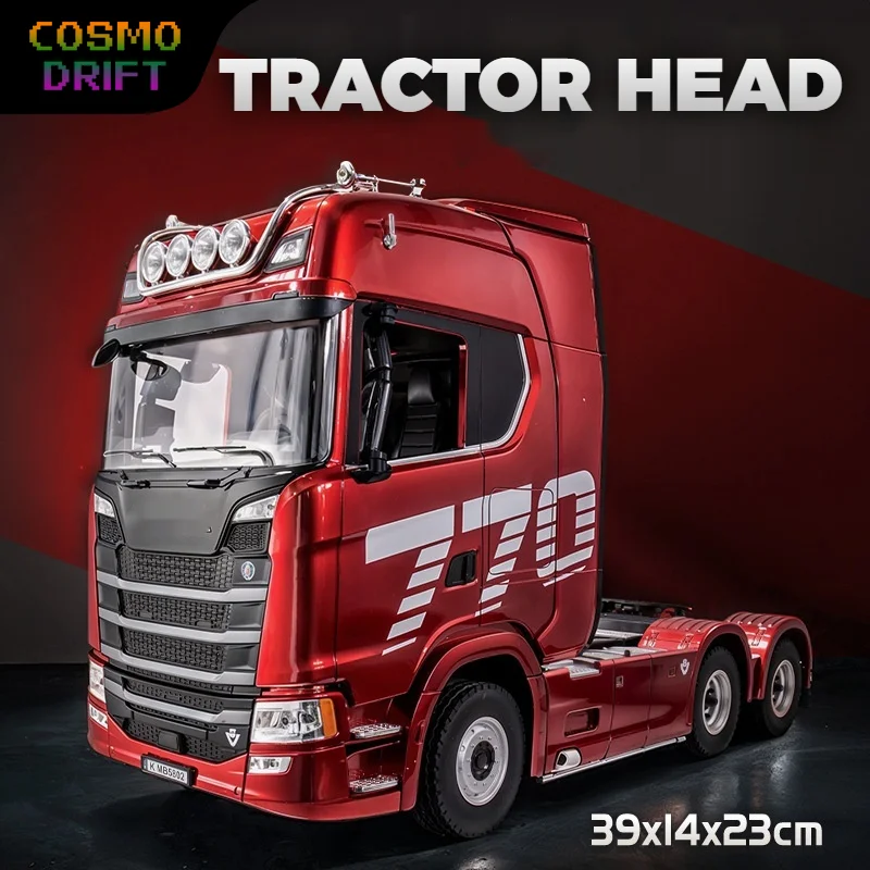 HUINA 1:18 مقياس RC شاحنة ثقيلة جرار نموذج كامل مقطورة معدنية رئيس محاكاة لودر أطفال بالريموت كنترول لعبة التحكم عن بعد