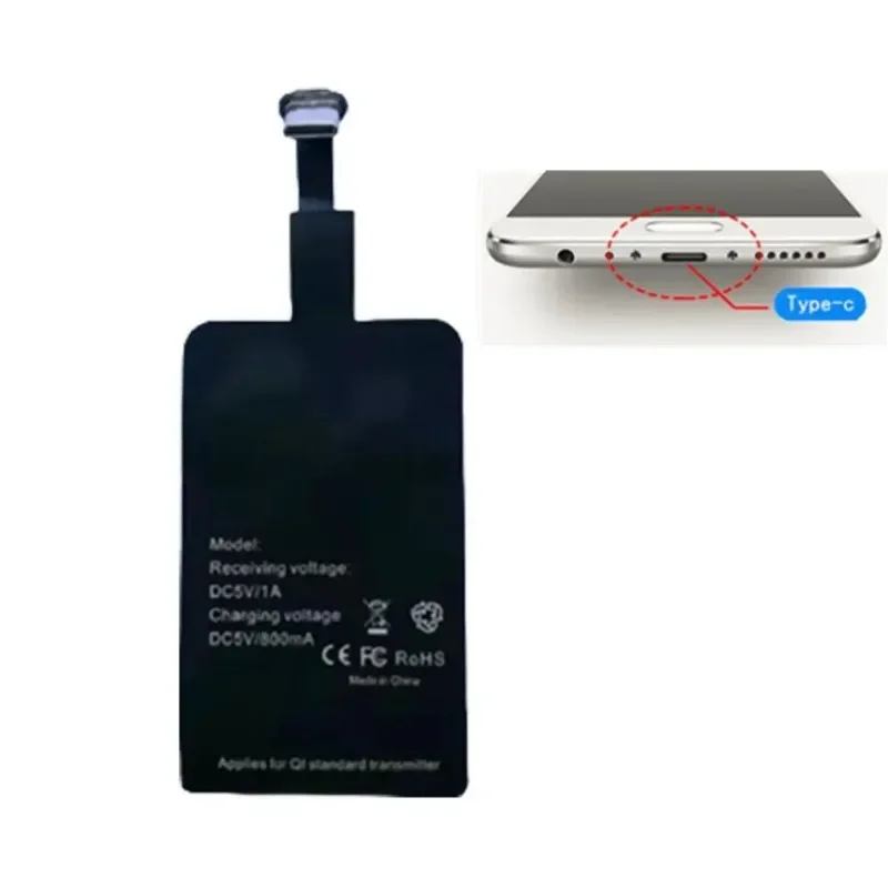 Type-c Wireless Charging Receiver Type C Fast Wireless Charger Adapter for Samsung Huawei Xiaomi