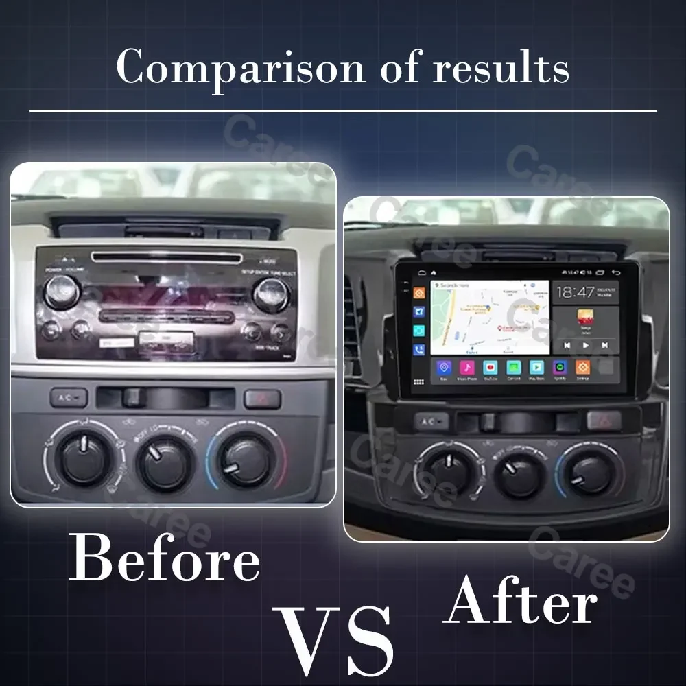 Android Car Radio For Toyota Fortuner 1 Hilux Revo Vigo 2005 - 2015 Multimedia Player Carplay Stereo RDS GPS QLED BT No 2din DVD