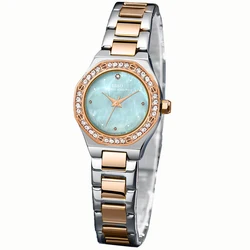 Original Elegant Women Small Wristwatch Steel Golden Waterproof Vintage Handwatch Female Gifts Luxury Brand Lady Watches Silver