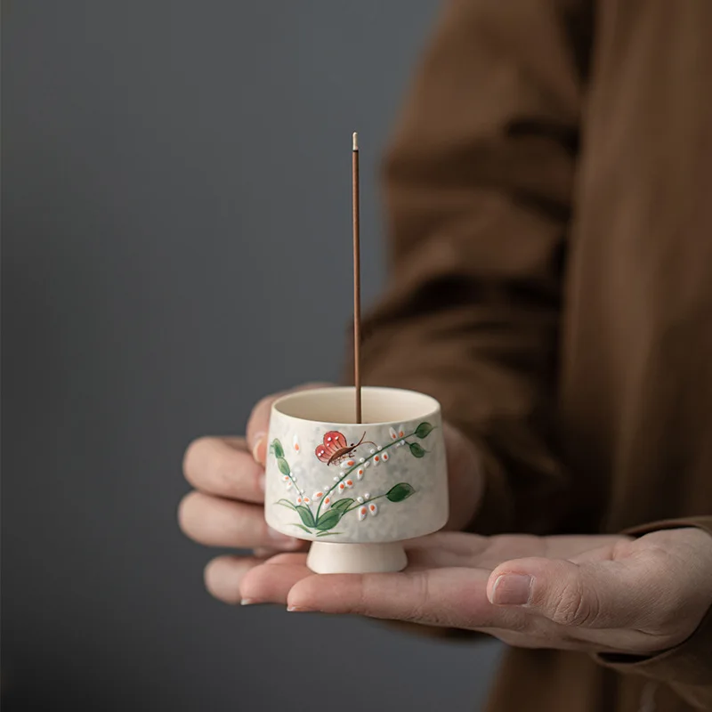 

Yishengtang Hand Painted Orchid Incense Holder Small Creative Home Decor Chinese Style