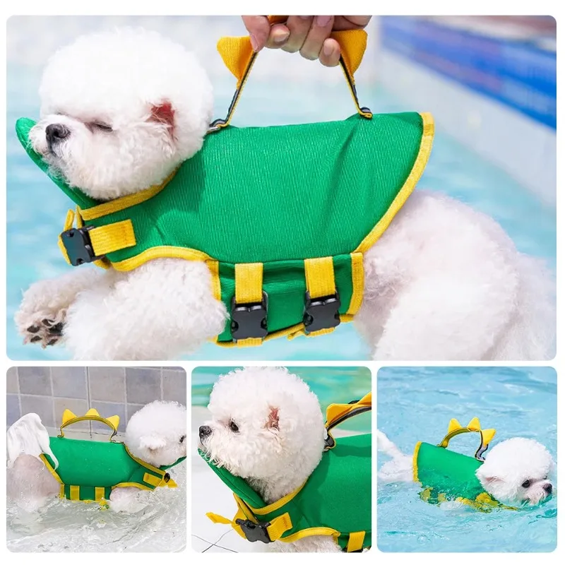 Cute Dog Life Jacket Vest for Flotation in Pool Beach Lake Buoyancy Ripstop Dog Safety Vest for Swimming Reflective Dog Swimsuit