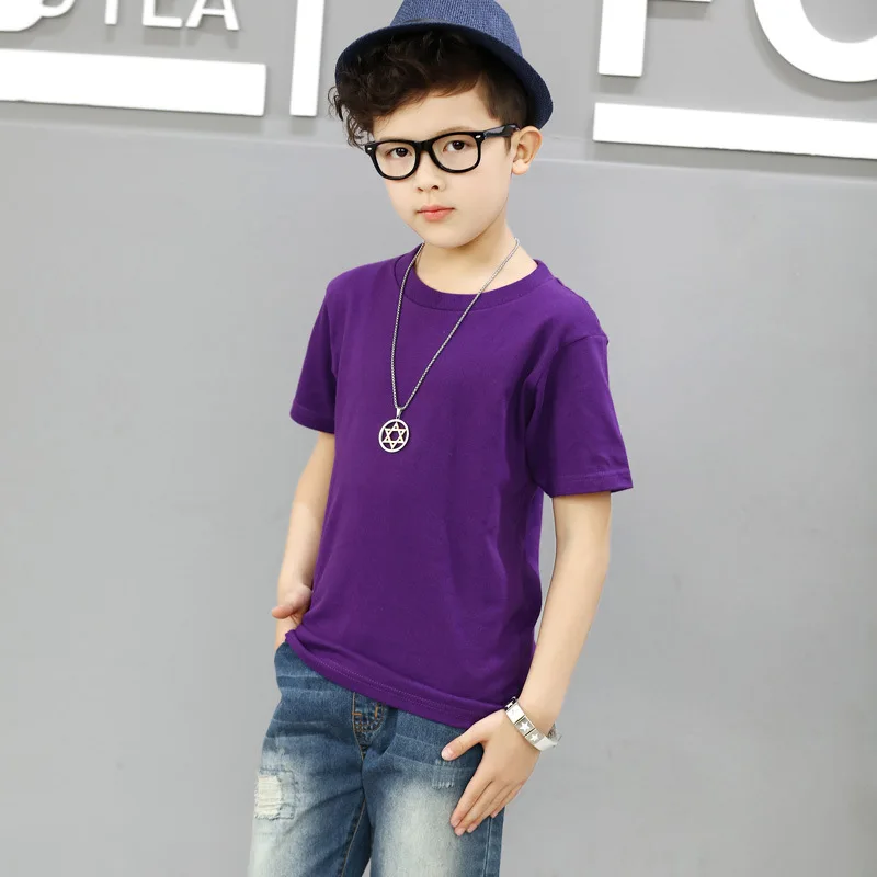 

Heavy Cotton Loose Round Neck Short-sleeved Children's T-shirt American Retro Versatile Parent-child Wear Class T-shirt