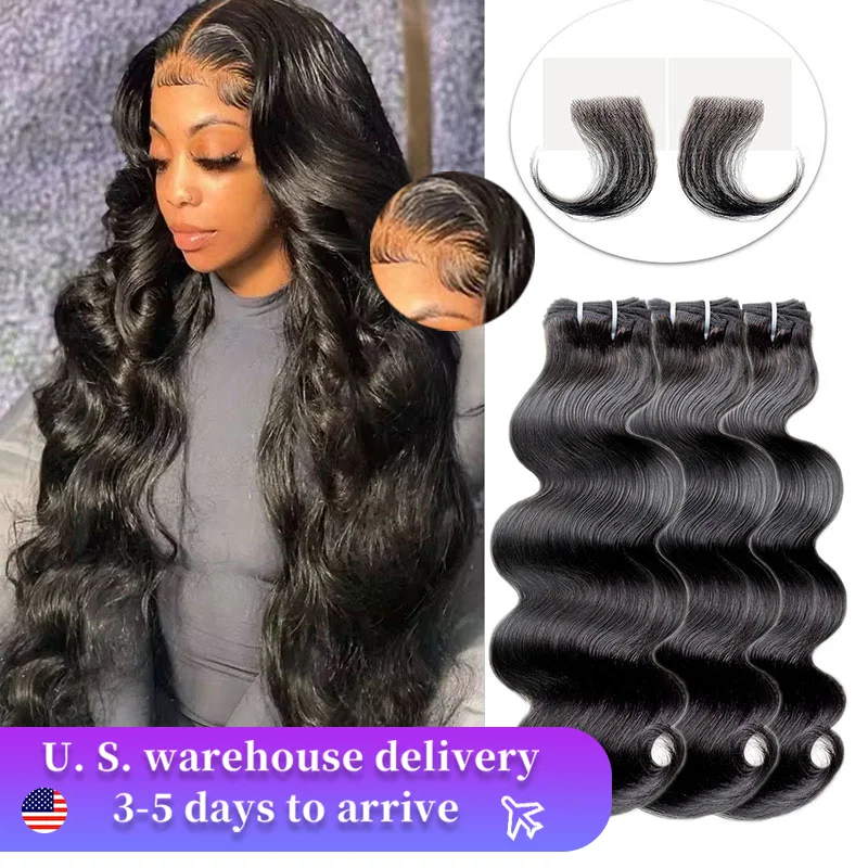 Body Wave Human Hair Bundles 100% Human Hair 20 20 20 Inch Brazilian Water Wave Raw Hair Bundles 16A  Black Women And Baby Hair