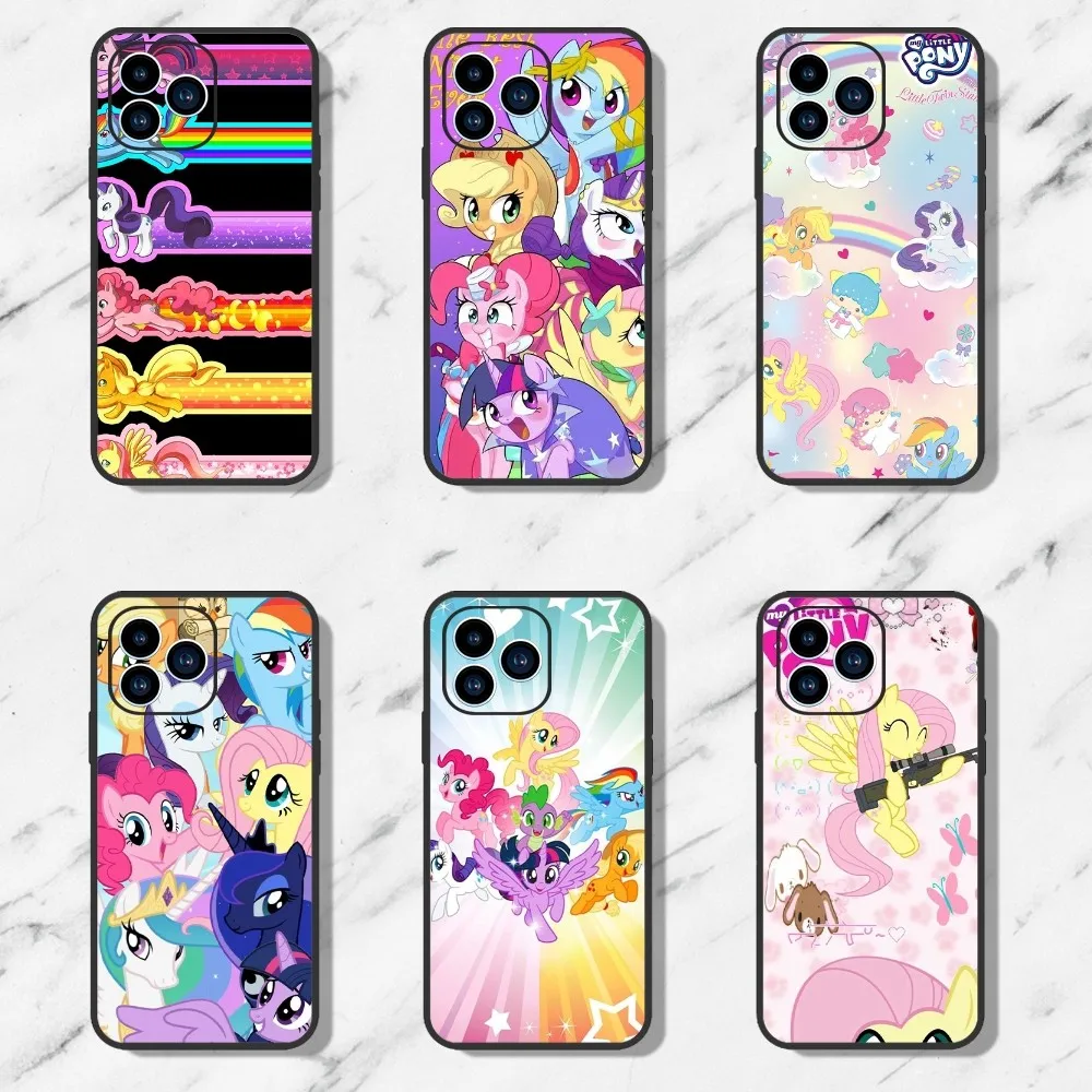 M-My L-Little P-Pony Phone Case For iPhone 11 12 13 14 15 Mini Pro Max Plus 8 xr xs Black Shell