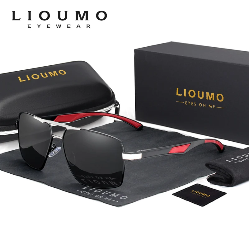 

LIOUMO Trendy Shades Photochromic Polarized Sunglasses Men Anti-Glare Driving Goggles Chameleon Square Glasses Women zonnebril