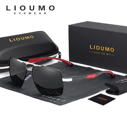 LIOUMO Trendy Shades Photochromic Polarized Sunglasses Men Anti-Glare Driving Goggles Chameleon Square Glasses Women zonnebril