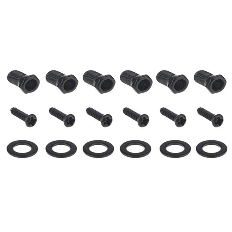 Guitar String Tuning Pegs Keys, 3 Esquerda, 3 Direita, Cabeças de Máquina Botões com Strap Button, Fechaduras e Guitarra Strin, 6 Pcs