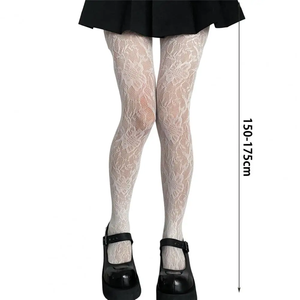 Fashion Flower Embroidery Mesh Hollow Out Sexy Pantyhose Women's Fishing Net Tights Cool Girl Colored Hipster Harajuku Stocking