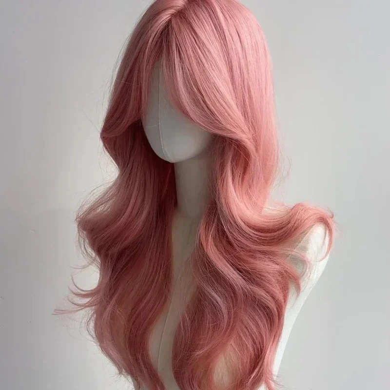 xiaoxiao-ashely-water-dance-sand-wig-lolita-long-curly-hair-headband-set-simulation-pink-cospaly-big-wave-middle-parting-synthetique
