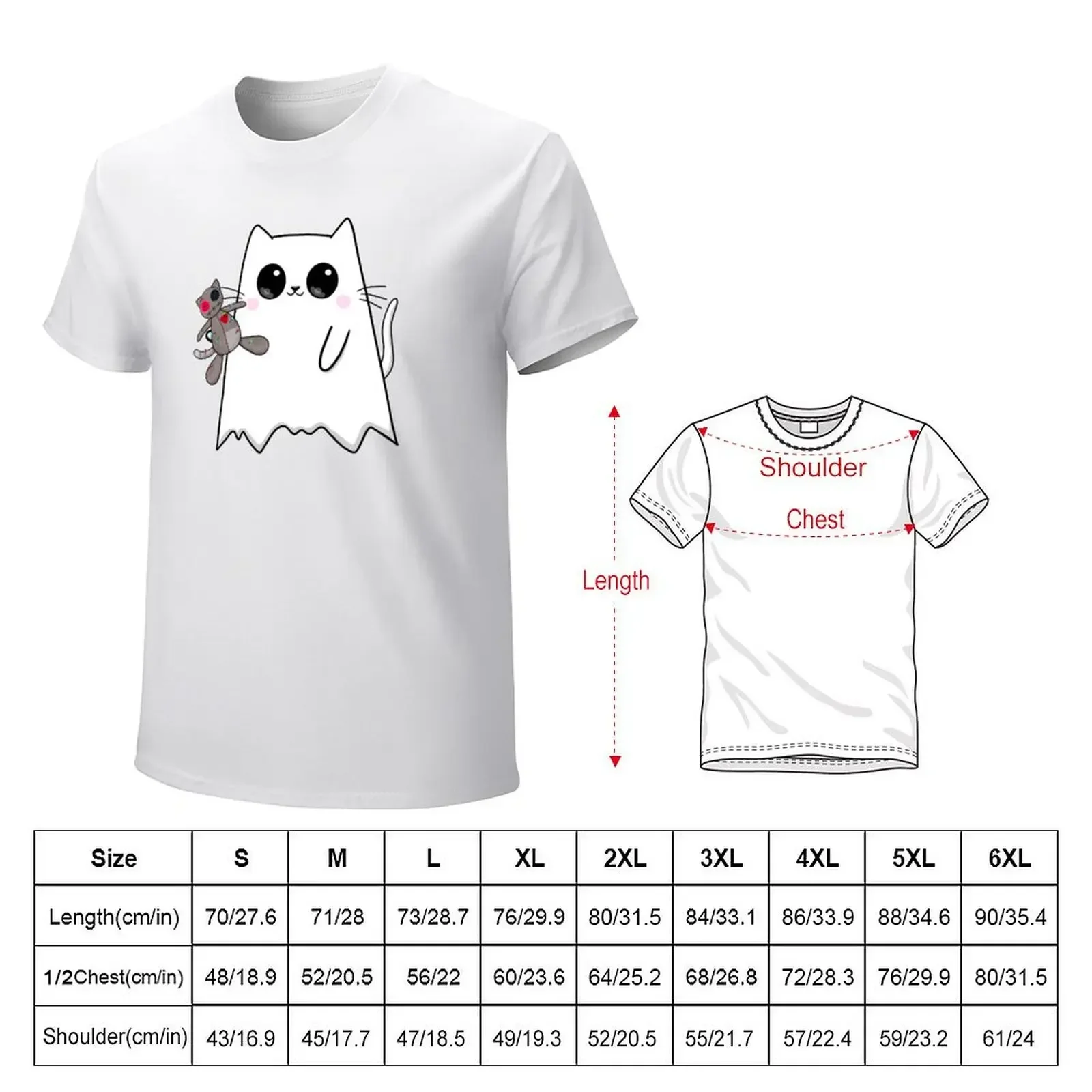 Ghosty Cat with T-shirt summer tops plain blanks Men's t-shirt