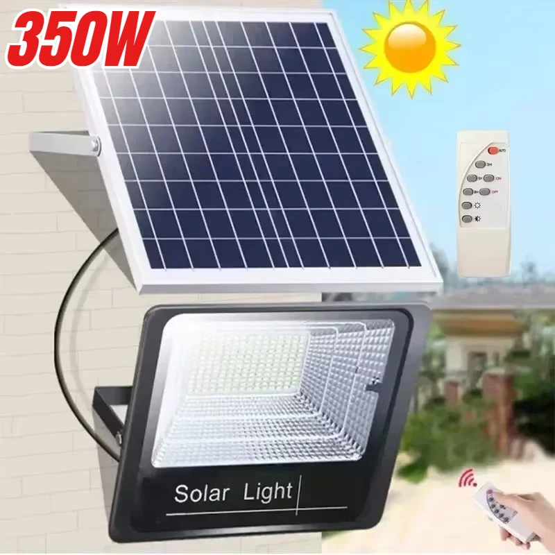 350W LED Solar Flood Lights Remote Control Solar Powered Spotlight Outdoor Waterproof IP67 Villa Street Light Adjustable Angle