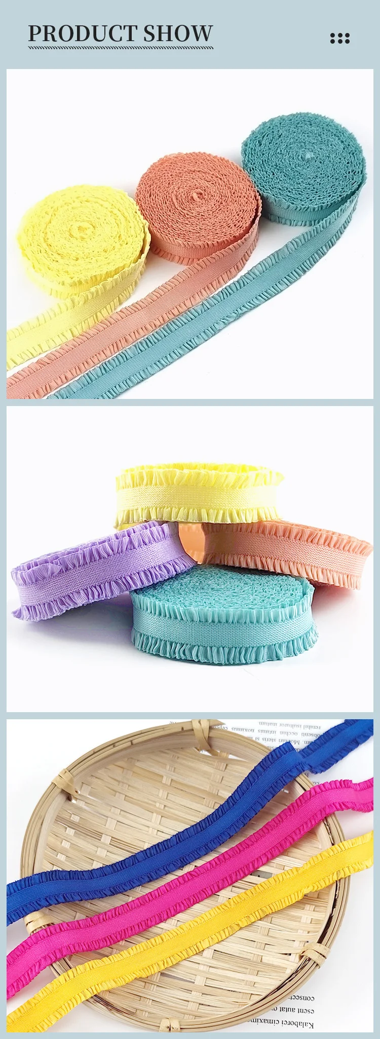 5-30 Yards 13mm Bunte Rüschen Gummiband Hairwear Gürtel Spitze Gummibänder Unterwäsche BH-Träger Stretchband Nähzubehör – Detail 5