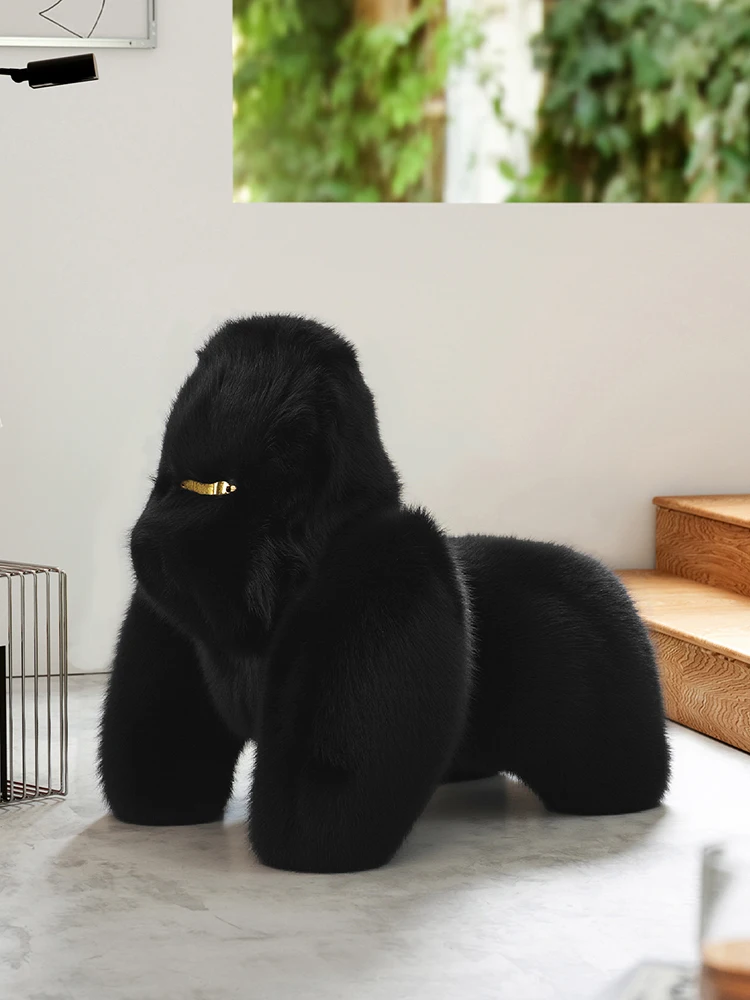Home Decor Plush Gorilla Sitting Stool Home Furniture Living Room Balcony Leisure Chairs Creative Animal Statue Lazy Sofa Chairs