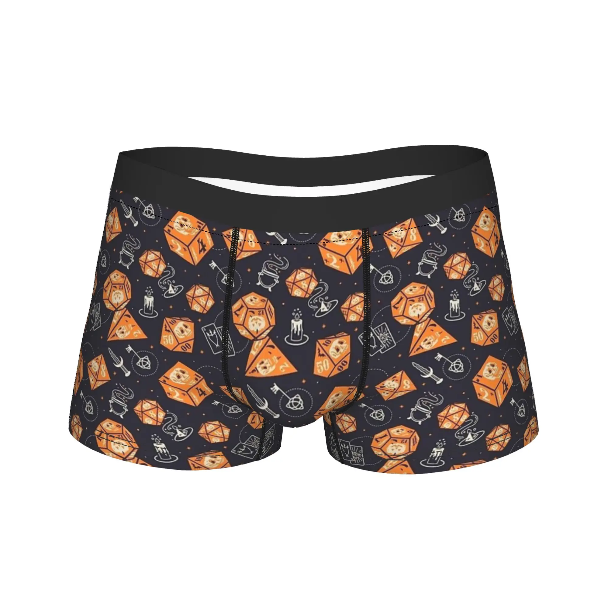 Halloween D20 dice Pumpkin Skeleton Underwear  Classic Panties Printed Shorts Briefs For Men Pouch Plus Size Boxershorts