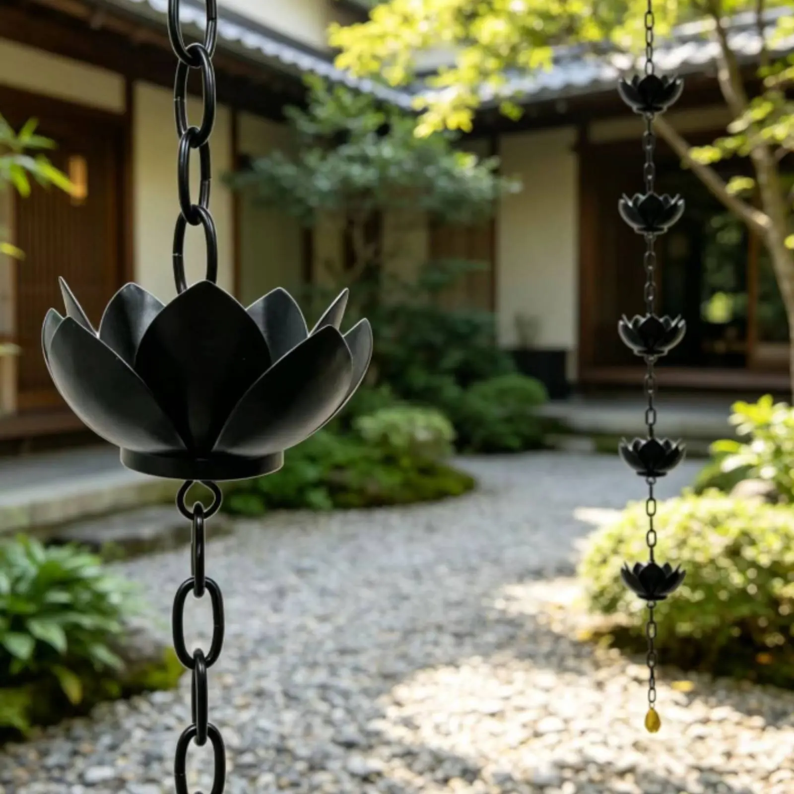 Lotus Rain Chain Metal Lotus Flower Rain Chain Home Decor Long-Lasting Easy to Install for Porch