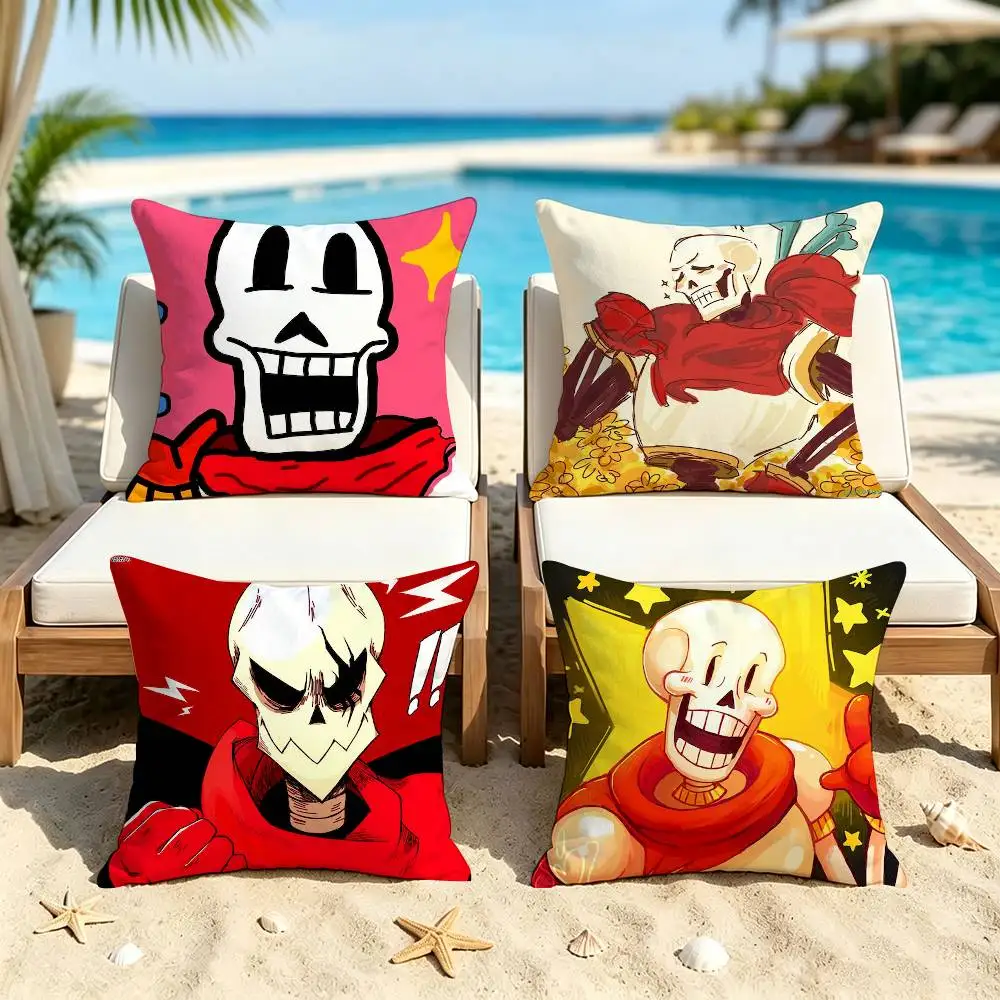 U-Undertale Papyrus Reflective Double-Sided Printed Cushion Cover Bedroom Bedside Sofa Pillow Case